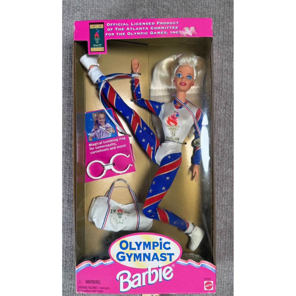 Mattel 1996 Olympic Gymnast Barbie Atlanta Games 15123 NIB Vintage